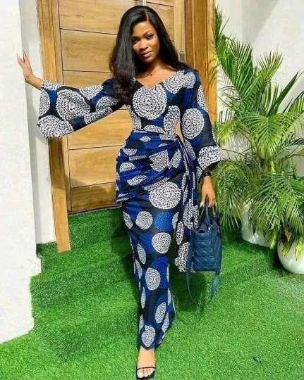 Blue ankara dress best sale