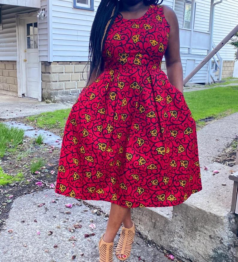 Burgundy African Ankara Print Plus Size Clothing Party Dress Africanclothinghub Burgundy African Ankara Print Plus Size Clothing Party Dress Africanclothinghub