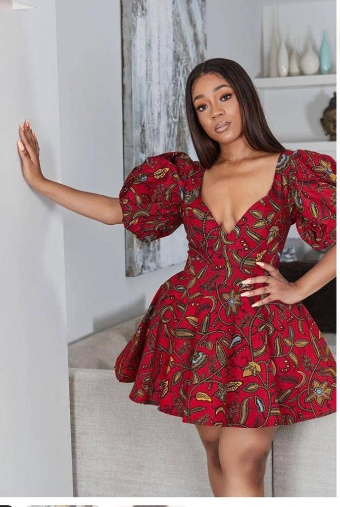 Burgundy African Ankara Print Plus Size Clothing Party Dress Burgundy African Ankara Print Plus Size Clothing Party Dress