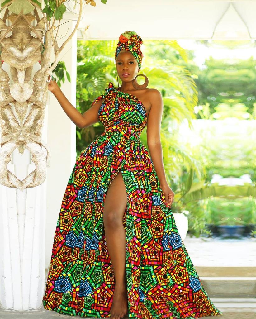 Green Pink African Ankara Print Plus Size Clothing Party Dress Green Pink African Ankara Print Plus Size Clothing Party Dress