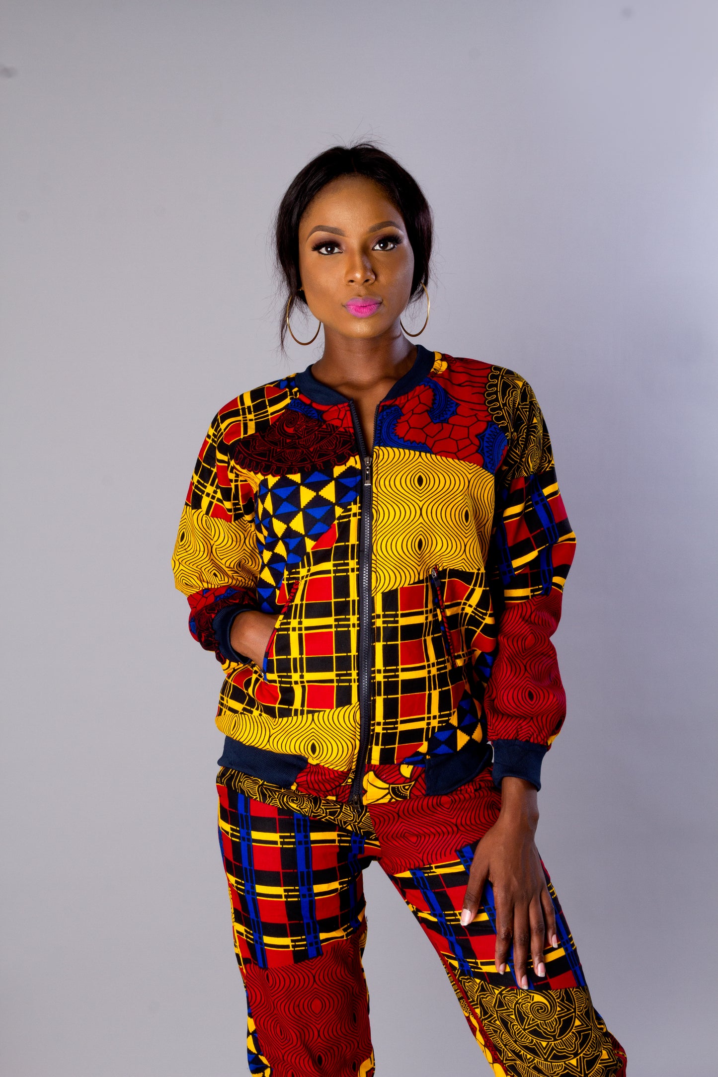 Ensemble de veste de bombardier grande taille imprimé africain Ankara/ensemble de jogger imprimé africain/Ankara imprimer deux vêtements/vêtements vente/robe sur mesure/fait sur mesure/tenue sur mesure