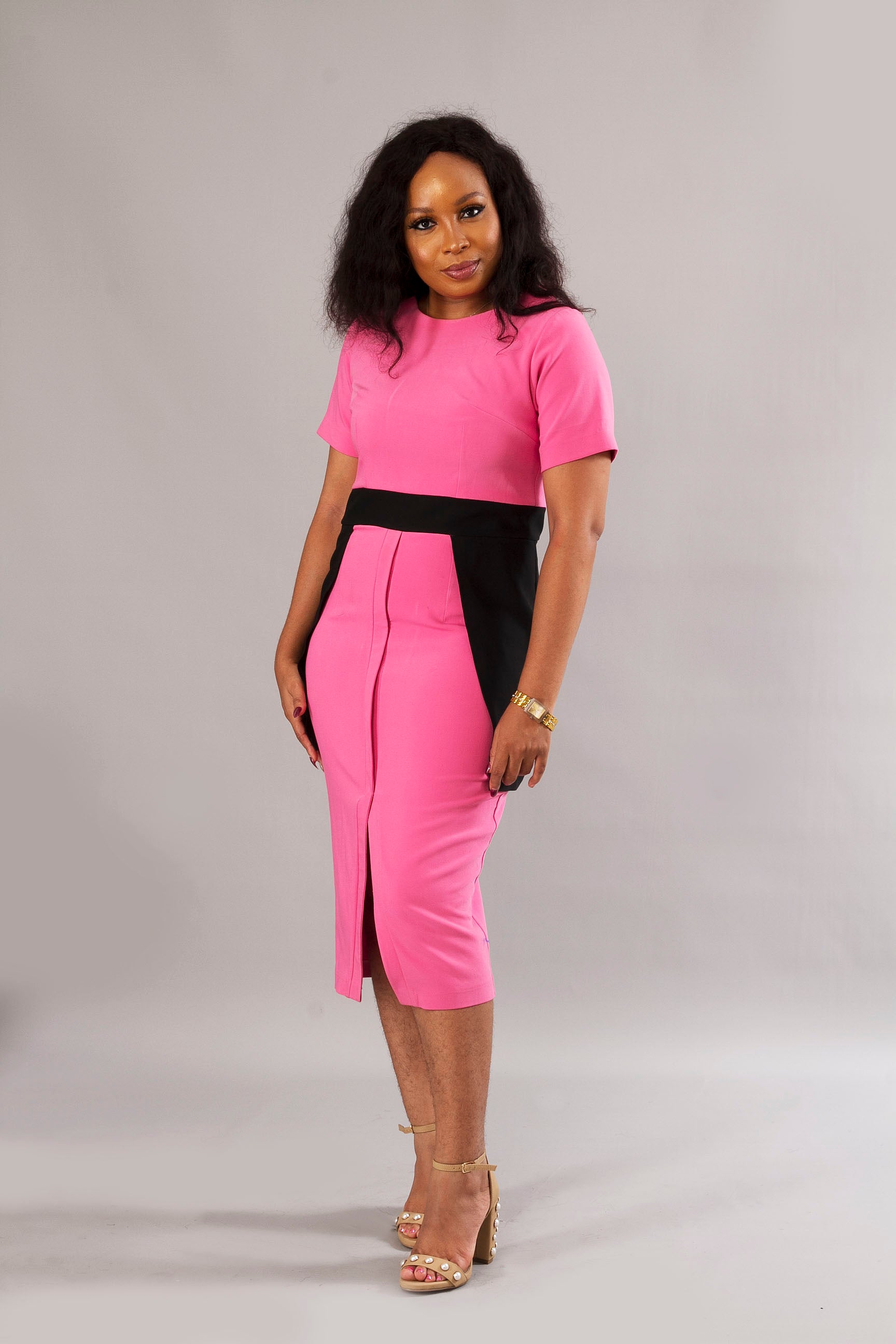 Pink Fitted Midi Party Dress Fitted Formal Midi Party Statement Dress Africanclothinghub Pink Fitted Midi Party Dress Fitted Formal Midi Party Statement Dress Africanclothinghub