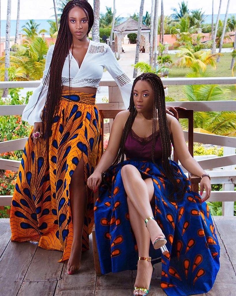 BLUE ORANGE AFRICAN ANKARA PRINT PLUS SIZE CLOTHING PARTY DRESS - Africanclothinghub UK, US, Canada