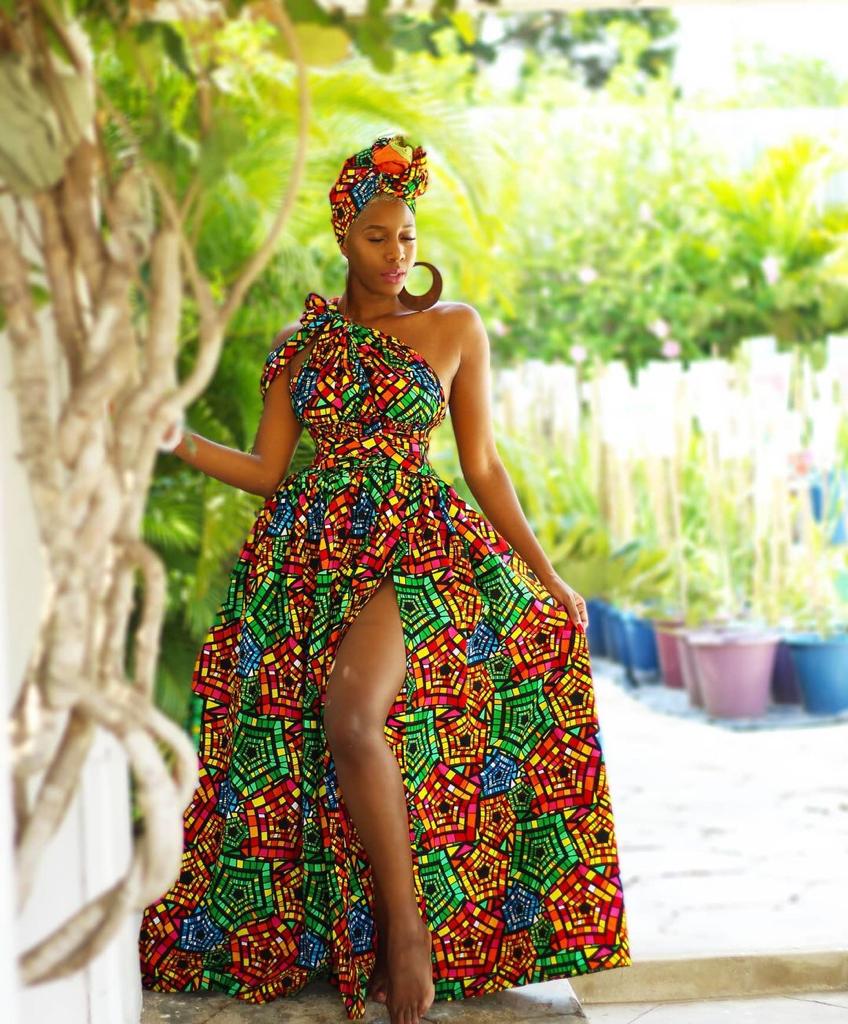 Green Pink African Ankara Print Plus Size Clothing Party Dress Green Pink African Ankara Print Plus Size Clothing Party Dress
