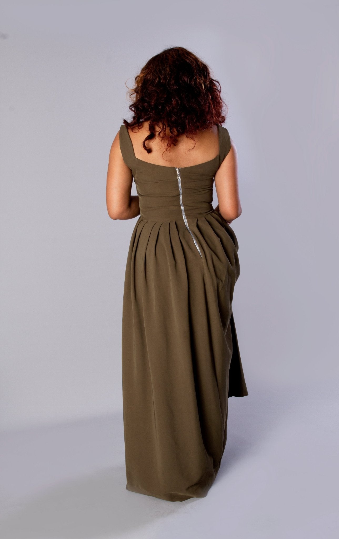 GREEN SLEVELESS PLEATED PLUS SIZE MAXI PARTY DRESS - Africanclothinghub