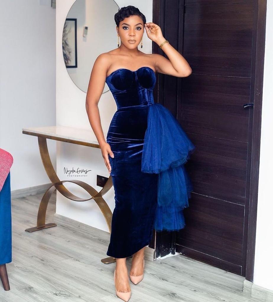 Made To Measure Custom Blue Party Dinner Dress, Prom Dress, Wedding Reception Dress, Bridesmaid Dress, Bespoke Birthday Dress, - Africanclothinghub