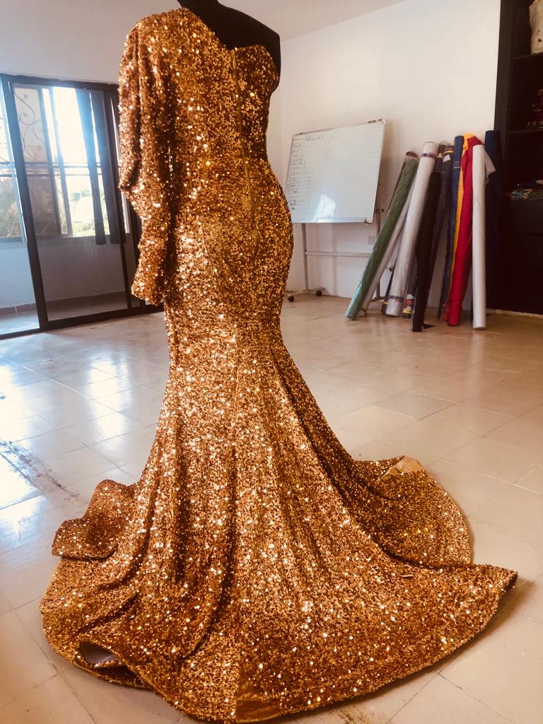Made To Measure Gold Sequin Off Shoulder Party Maxi Dress, Custom Made – Africanclothinghub Made To Measure Gold Sequin Off Shoulder Party Maxi Dress, Custom Made – Africanclothinghub