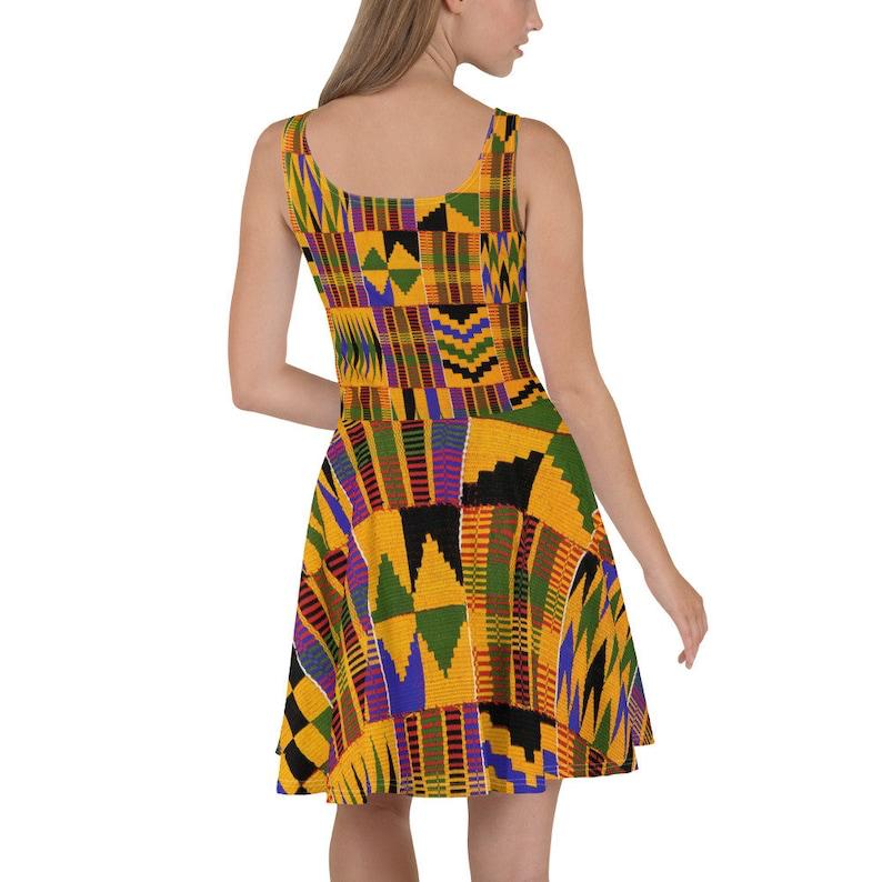 MUSTARD YELLOW AFRICAN KENTE PLUS SHORT DRESS - Africanclothinghub