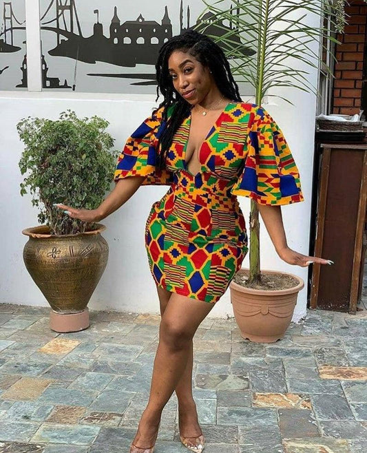 african party dresses short iooiooi New African Dresses for Women Print O-Neck Splicing Dresses African Ankara Party Short Dresses at Amazon Women's Clothing store