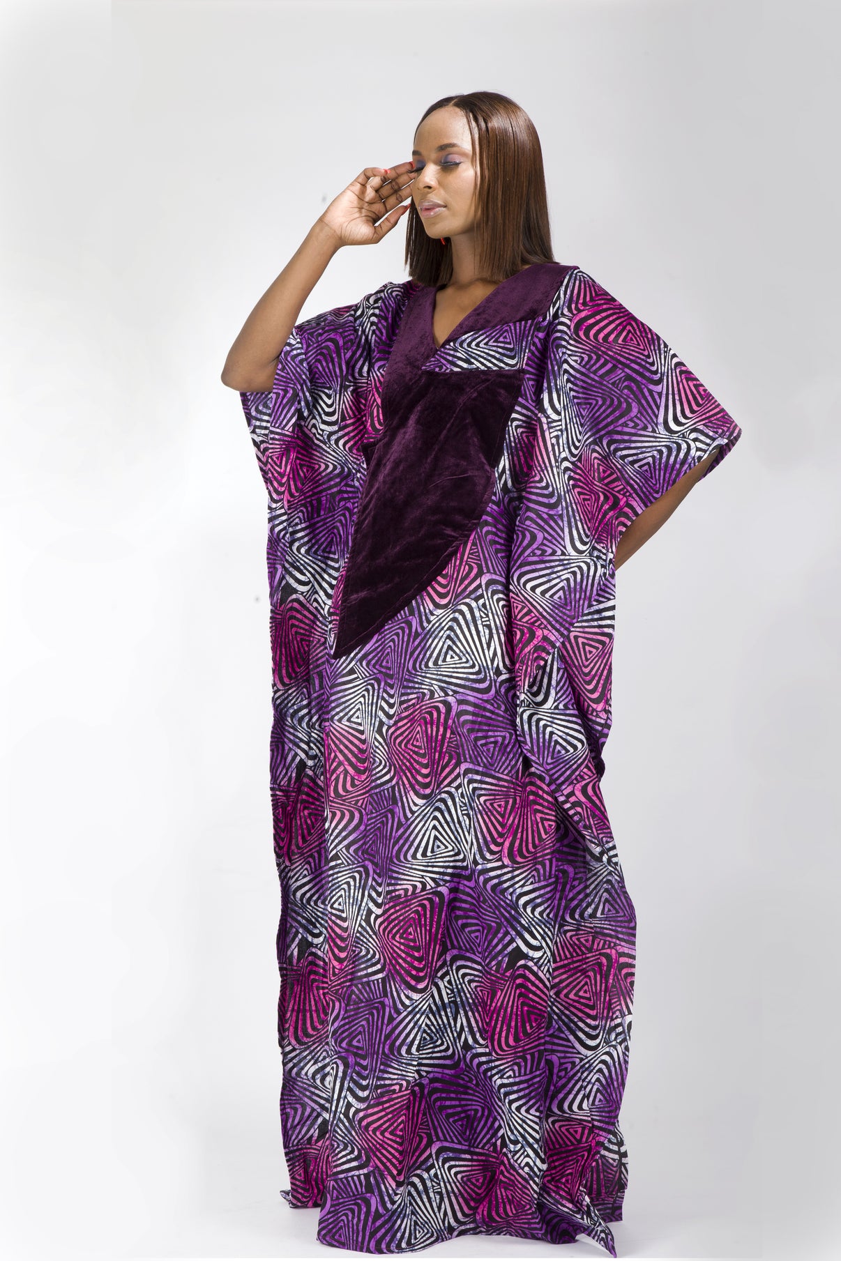 Purple Black African Ankara Print Plus Size Clothing Party Dress purple-black-african-ankara-print-plus-size-clothing-party-dress