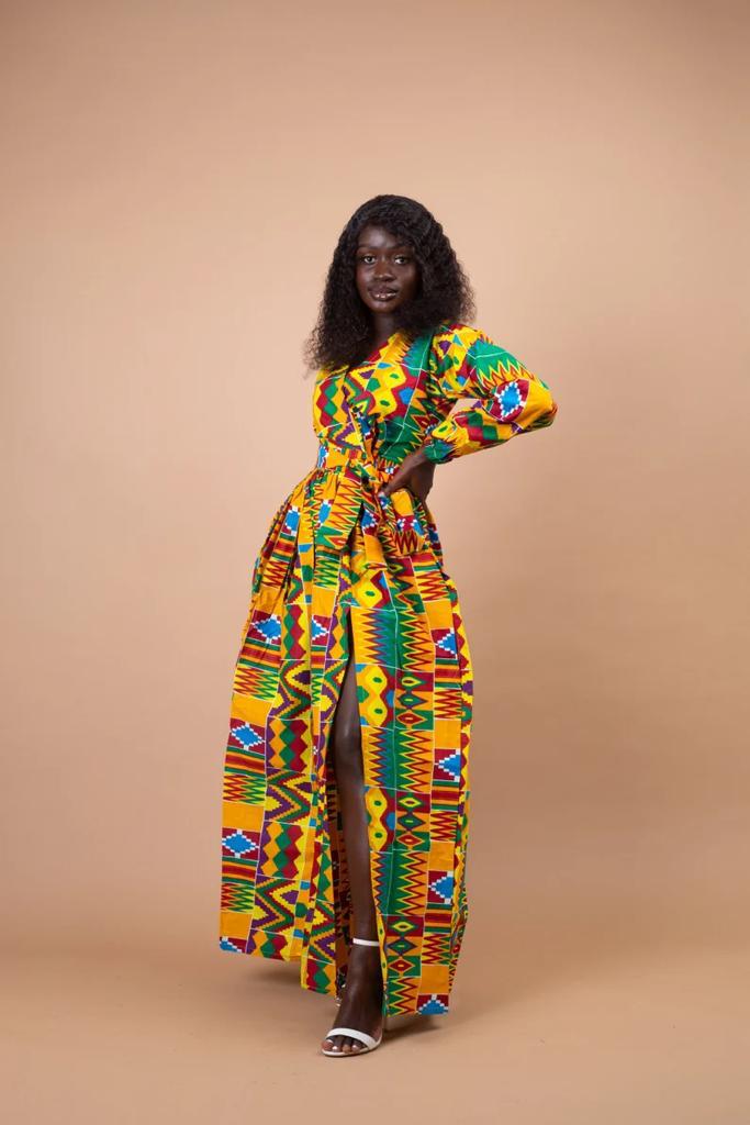 kente shirt dress Vibrant Kente Print T-Shirt Dress: African Style Polyester Fabric