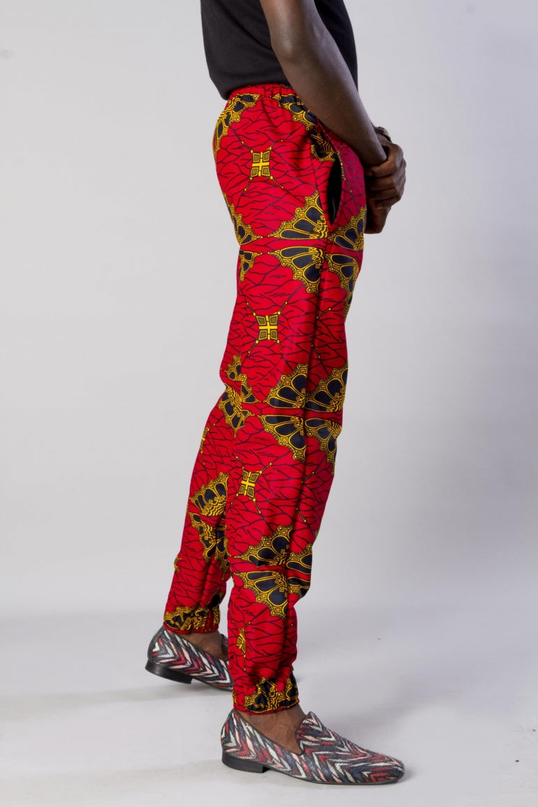 Ankara Trousers in Red and Orange African Print– The Continent Clothing